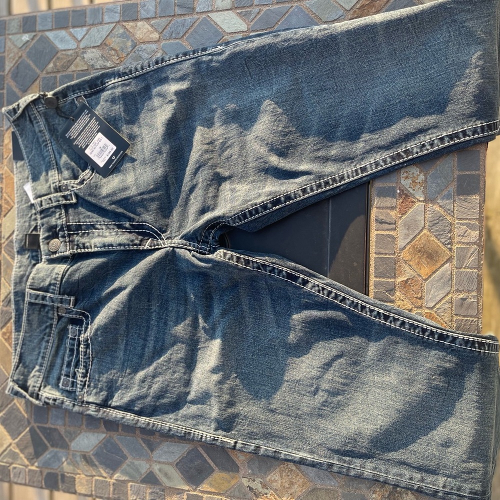 True Religion Relaxed Fit Dark Blue Jeans